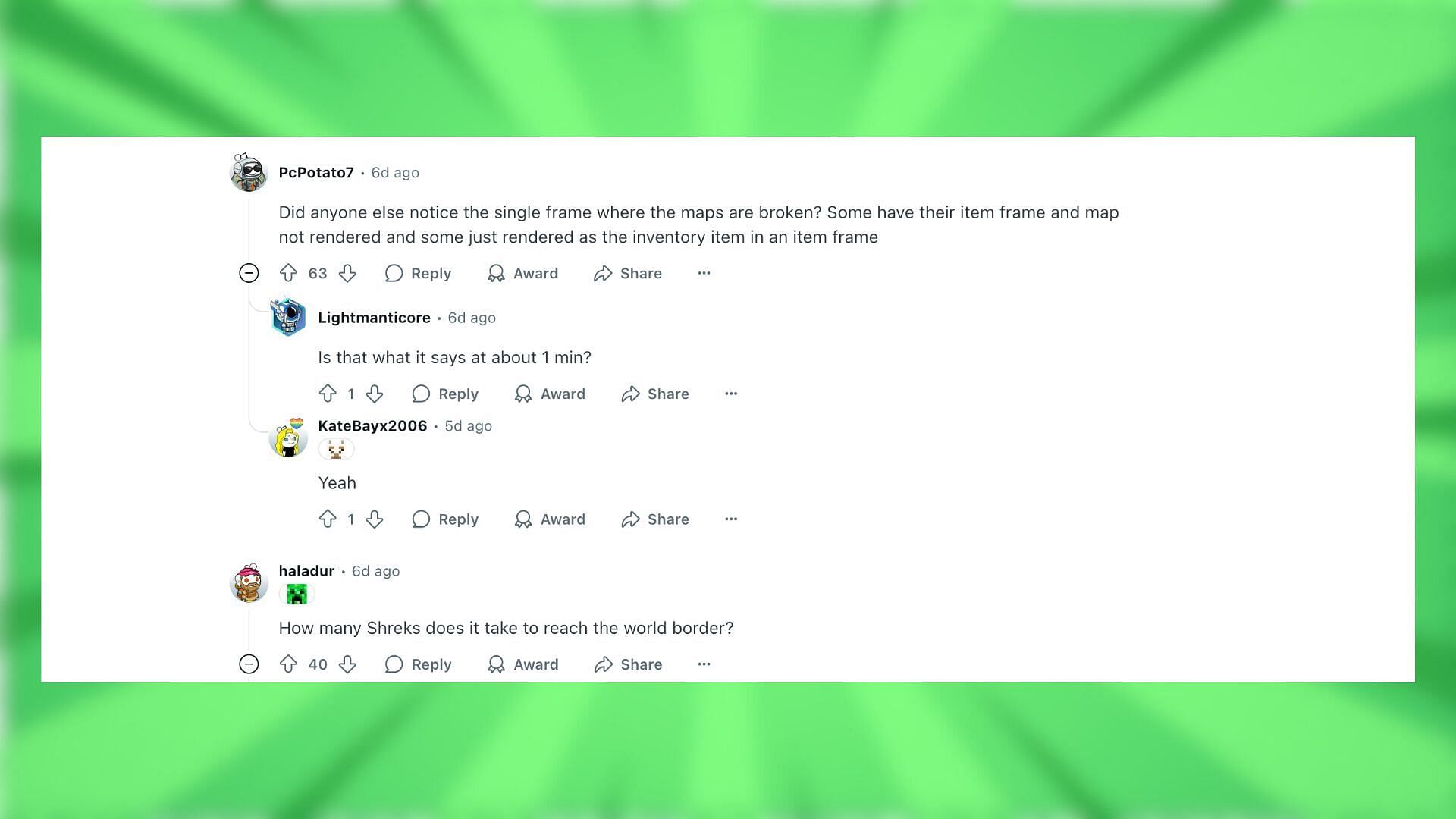 Reddit reacts to the Shrek movie being played using maps (Image via Reddit)